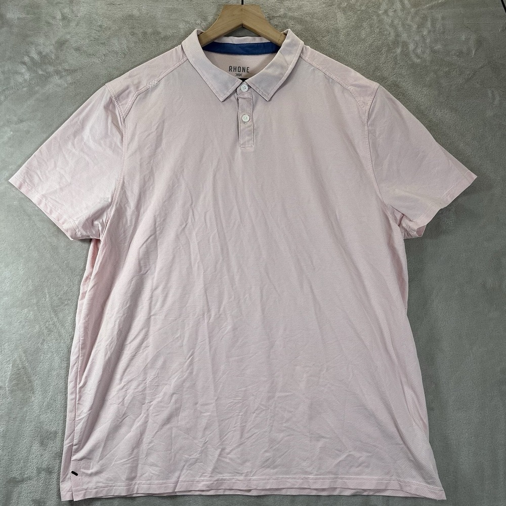 Rhone Polo Shirt Mens 2XL Geometric Commuter Performance Golf Short Sleeve